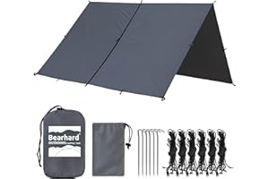 ‎BEARHARD Bearhard Wasserdicht Camping Tarp Zeltplanen, Ultraleicht Multifunktionales UV Schutz Sonnensegel Zelt, ideal für Camping, Wandern, Picknick, Outdoor Aktivitäten