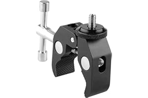 ChromLives Super Clamp Photography Camera Crab Clamp with 1/4"-20 to 1/4"-20 Screw Converter for 15mm Rods/Lights/Umbrellas/Shelves/Cross Bars and More