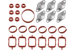 CLKE - Kit de eliminación de válvula de admisión, válvula de escape, junta colectora de admisión, 22 mm Swirl Flap tapones con juntas tóricas, accesorio de culata, 11612246949, para E90 E60 E46 E53