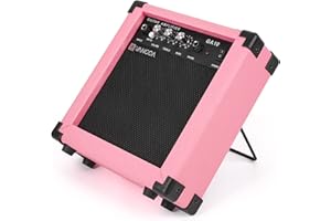 Amplificador de guitarra Amplificador de guitarra eléctrica de 10 vatios con altavoz de 5,5 pulgadas Salida de auriculares y tono de distorsión, Rosa por Vangoa