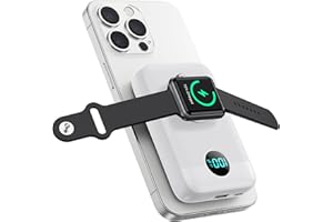 PXWAXPY Magnetische Powerbank 10800mAh für Mag-Safe, 4-in-1 Wireless Power Bank mit i-Watch Ladegerät,QC4.0+PD 22.5W USB C Schnelles Laden Externe Akku mit LED-Display für Apple Watch/iPhone 15/14/13/12 Serie