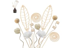 SIXHAOBU 20 Stück Natürliche Rattanstäbchen für Aroma Diffuser Raumduft Stäbchen Lang anhaltende Duftverbreitung 6 Formen Rattanstäbchen für Raumduft für Zuhause Büro Hotel