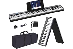 OYAYO Folding Piano Keyboard 88 Key, Portable Piano with Semi-Weighted Keyboard Support Bluetooth MIDI, Foldable Keyboard Piano with Sustain Pedal and Travel Bag for Best Gift