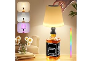 Ledronix LED Flaschenlampe Kabellos, IP54 Aufladbar Akku Flaschenlicht Aufsatz, 3 Farbmodi mit RGB Tischlampe Stufenlose Dimmbare Nachttischlampe für Esszimmer, Wohnzimmer, Schlafzimmer