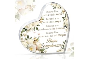 GIFTASY Regalo Compleanno Donna, Ornamento Buon Compleanno Acrilico, Regali Compleanno Donna, Idee Regalo Donna Compleanno Amica, Originali Regalo Donna per Amica Mamma Nonna Sorella Figlie