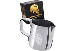 Barista Legends Latte Macchiato Kronos - Caraffa per caffè espresso in acciaio inox per versare espresso per perfetti strati di schiuma di latte, perfetta per hobby, barista