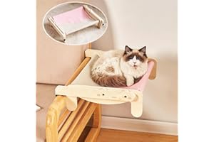 TOTHDATE Cat Window Seat for Indoor Pets - Hammock Ledge Off The Floor for Bedsides, Floor Radiator, Drawers, Pink