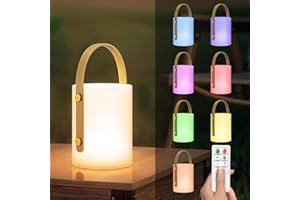 light to hope 2 Lampara de Mesa Exterior Recargable, Portatil LED Lampara Camping con Mando a Distancia, Regulable 8 Colores y Blanco Cálido, Lámpara Inalámbrica Para Jardín, Patio, Balcón