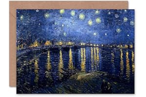 Wee Blue Coo Vincent Van Gogh Starry Night 1888 Old Master Painting Sealed Greeting Card Plus Envelope Blank inside