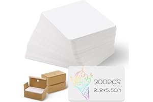 JIANTA 300 arkuszy kartek 250 g/m², puste prostokątne 8,8 x 5,5 cm, karty do moderacji i prezentacji, mocne do nauki i planowania, do ozdobienia