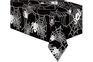 Jwssor Halloween Tablecloth,274x130cm Waterproof Spider Tablecloth for Halloween Party Decoration