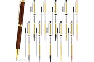 Colarr Kit di 10 penne per tornitura del legno da 7 mm, con penna a torsione sottile, con tornio di ricarica, forniture per ufficio, scuola, fai da te, amici, insegnanti, studenti, regali (colori
