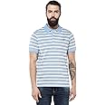 AMERICAN CREW CottonPoly Striped Polo T-Shirt for Men