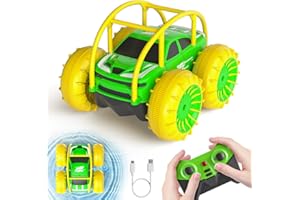 ifollower Direktladung Ferngesteuertes Auto, 15km/h 4WD Amphibienfahrzeug Stunt Auto, 2.4GHZ 360° Drehung Buntem LED-Licht Monstertruck Offroad Spielzeug, Geschenke für Kinder ab 3 Jahre