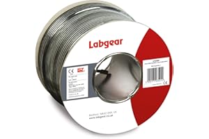 Labgear 100m Coaxial Satellite Cable RG6 – Black Digital Aerial, Data & Satellite TV Cable Double Shielded, Gas-Injected Foam, Professional Quality BS EN 50575 Certified