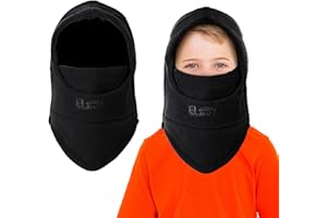 AYPOW Kinder Winter Thermo Fleece Sturmhaube 4-9 Jahre, Multifunktionale Winddichte Verstellbare Gesichtsmaske Skimaske, Warme Mütze Sturmmaske Halswärmer Schal für Jungen Mädchen Outdoor-Aktivitäten
