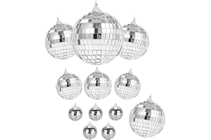Liuliny 12 stycken Silver Spegelkula Disco Ball Upphängda Spegelkulor