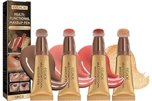 YGACHE Contorno Maquillaje Liquido 4 Piezas Barra Bronceador Countoring Liquid Blush En Bronzer Iluminador Facial Colorete Stick Iluminadores De Contouring Contour Natural Super Silky Cream