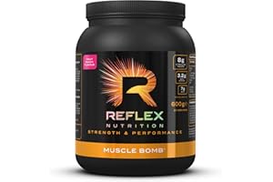 Reflex Nutrition Muscle Bomb With Caffeine Ultimate PRE-WORKOUT POWDER 7g BCAA's 2g L-Carnitine 3.2g Beta-Alanine 1g Taurine (Fruit Punch) (600g)