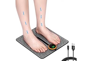 OWNICEE EMS Fußmassagegerät, Fußmassagegerät Elektrisch mit 8 Modi und 19 Intensitäten, Tragbare Faltbare Fußmassagegerät für Muskelentspannung, Schmerzlinderung, Durchblutungsförderung für Zuhause, Büro