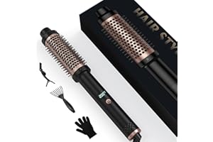 ‎UMIGA 38MM Thermal Brush 3 in 1 Thermobürste Heated Round Brush LCD Anzeige 120-200℃, Erhöhen Sie das Haarvolumen, Lose Locken, Glattes Haar, Leichte Kompakte Größe, Dual Spannung Passend für Reise