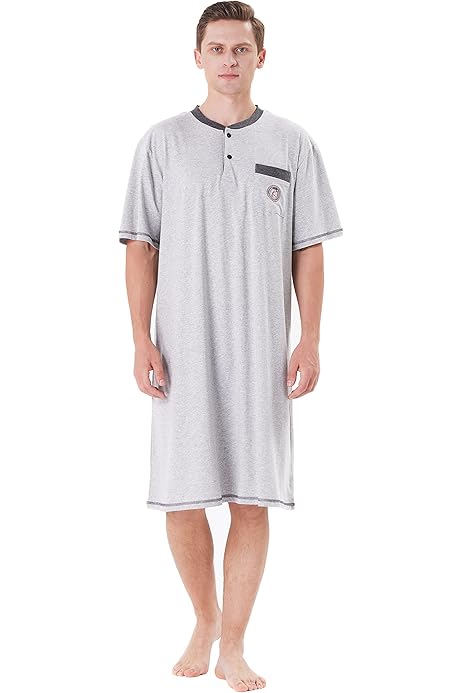 Mens Night Shirts Sleepwear Mens Sleepshirts Nightwear Comfy Short