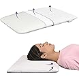 MY ARMOR Memory Foam Pillow Ultra-Thin Size, Orthopedic Pillow for Sleeping & Neck Pain Relief | 24.5 x 16 x 2.5 Inches | with Removable Zipper Cover, White, Pack of 1