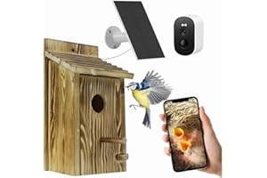 GENERIC Smart Bird Box with 5MP WiFi Camera – Solar-Powered Wireless Nesting Box with Night Vision, Motion Detection & App Access – Birdhouse Camera for Wildlife Watching in Your Garden