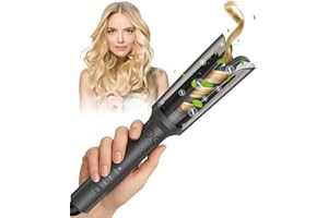 Souvik Arricciacapelli Automatico, Professionale Ferro Arricciacapelli 23mm con 3 Temperature, Anti-Scottatura Promemoria intelligente, Anti-Groviglio Curling Iron per Ricci Perfetti