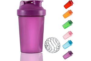 KANGSIT Protein Shaker Bottle 400ml, with Wire Mixing Ball, Leak-Proof, BPA Free, Perfect for Mixing Powdered Shakes, Dishwasher Safe