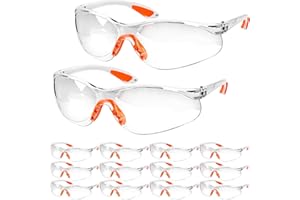 PlsMupn 12 pcs Lunettes de Sécurité Surlunettes de Protection Transparentes Lunettes de Sécurité Réglables Ultralight pour Usage Intensif pour Équipement de Protection Individual Lunette PC
