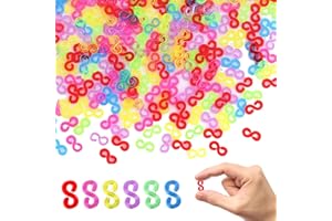 NVTEGR 500 Pcs S Clips for Loom Bands, Loom Bands S Clips, Colourful S Clips, Loom Band Clips for Craft Making DIY Bracelet Connector Weaving Necklace Jewelry Accessories