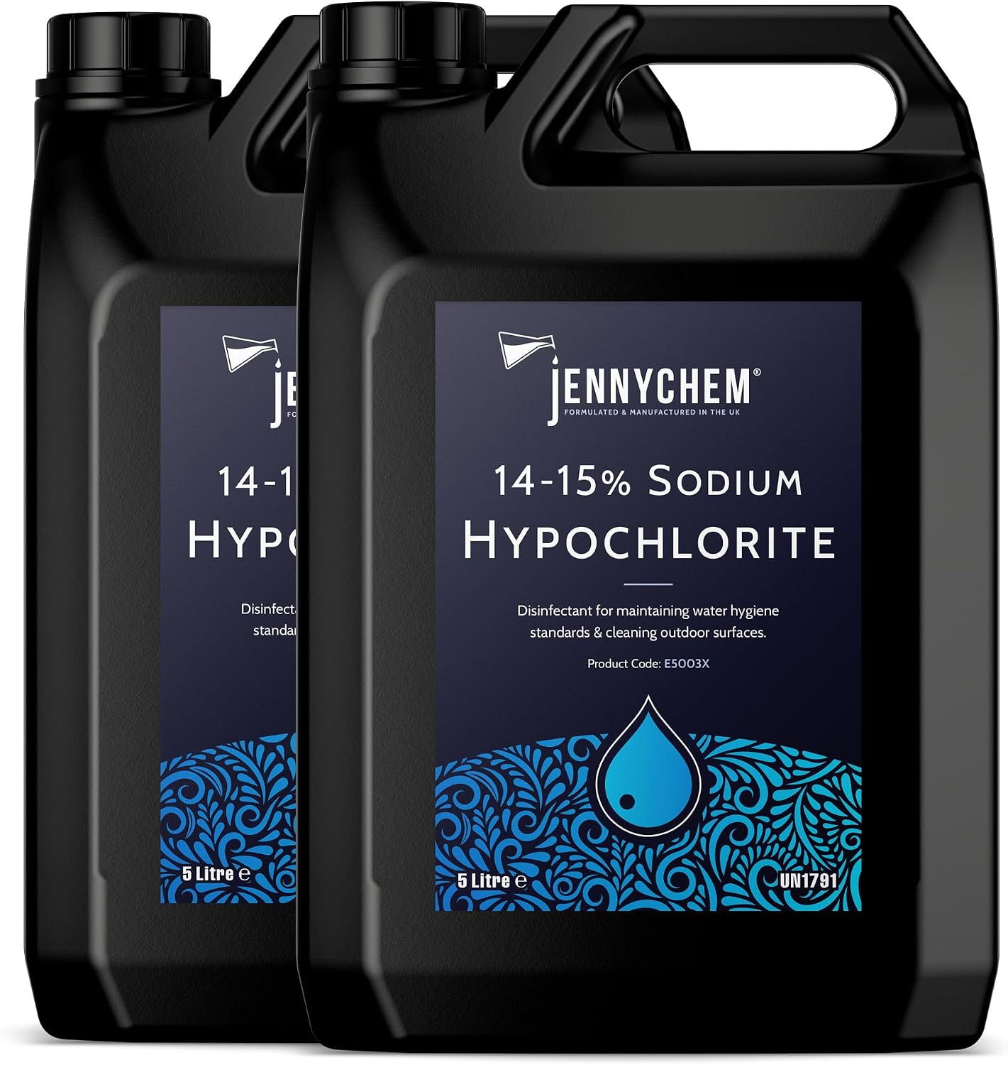Jennychem Sodium Hypochlorite Solution 14-15%, Powerful Swimming Pool Chlorine, Patio Cleaner, Transform Your Outdoor Space (10L)