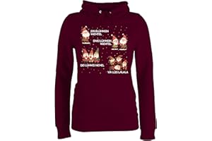 Shirtracer - Pullover Damen Hoodie Frauen - EIN Glühwein Swei Glühwein | Wichtel | EIN Glühwein Zwei Glühwein | Weihnachten | Wichtelgeschenk lustig | Elfe I Weihnachtsmarkt | Weihnachtsmotiv I