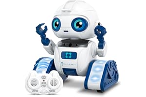 Gontence Robot Toy, Rechargeable Remote Control Robots with Star Projector, Auto-Demo, Gesture Control, Flexible Movements, LED Eyes & Wheels, Music, Gifts for Age 4 5 6 7 8 Year Old Boys Girls