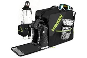 BOOSTEADY Ski Boot Bag with Helmet Compartment – 40L Ventilated & Durable Gearbag with Wide Opening & Thickened EVA Padding, Ideal Ski Gift
