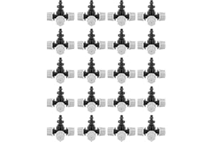 DUOKON Aspersor de nebulización Cruzada con Boquilla atomizadora de 20 Piezas con Conector de púas Accesorios de riego de jardín Accesorios de riego