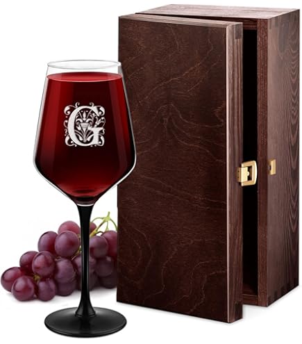 Amikado - Calice da vino e cassetta personalizzati con foto - modello fregio 43 cl - ideale per vino rosso e bianco