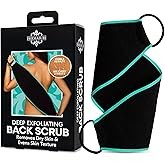 Dermasuri Exfoliating Back and Body Scrub &ndash; Double Textured Exfoliating Shower Towel &ndash; Removes Dead Cells and Evens Out Tone