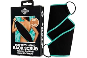 Dermasuri Diep Exfoliërende Rug Scrubber - Exfoliërende Badhanddoek - Douche Scrubber met Dubbele Textuur - Gemakkelijk Herbruikbare Lichaamsscrubber - Cadeau voor Dames en Heren- 27" Lang, 8" Breed