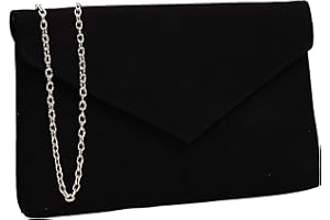 SwankySwans Rosa Faux Suede Slim Envelope Clutch Bag