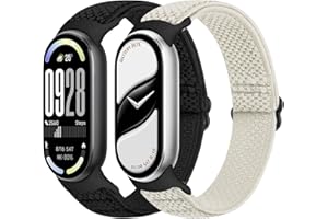Runostrich Elastic Nylon Watch Strap Compatible with Xiaomi Smart Band 10/9/8 Sports Strap Soft Watch Band Adjustable Replacement Band for Women Men