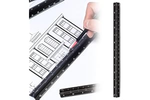 BAVOOTY Linijka schodów architektonicznych, linijka trójkątna, 15 m, aluminium, czarny, trójkątne aluminium metryczne 1:20, 1:25,1:50,1:75,1:100,1:125 standardowe dla architektów, nauczycieli, inżynierów (1)