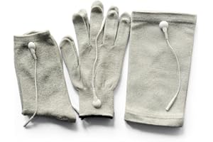 CareforYou Pair of Conductive Fiber TENS/EMS Electrode Gloves & Massage Kneepads & Massage Socks with 6pcs Adapter Lead Wires for TENS/EMS Machine for Physical Therapy