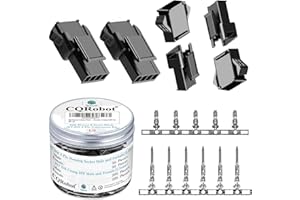 CQRobot JST SM 2,5 mm Paso 4-Pines Conector IC Macho Enchufe, Hembra Receptáculo Carcasa y Macho/Hembra T Forma Engarce Terminal. 50 Juegos / 500 Piezas Cable a Cable Adaptador Cable Componentes.
