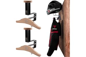 OneTigris Support Casque Moto Mural – Porte-Casque Robuste 40 kg, Organiseur Murale pour Veste, Gants & Équipement Moto/Vélo,Tactique, Gain de Place