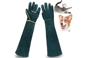 Graxury 60 cm Bissfeste Handschuhe für den Umgang mit Tieren - Anti-Biss Arbeitshandschuhe zum Pflegen, Schweißen, Umgang mit Hund/Eidechse/Katze/Vogel/Schlange/Schildkröten (Grün)