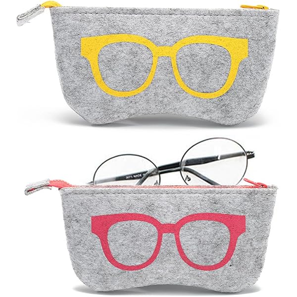 VULKIT Custodia per occhiali da vista in pelle portatile per donne e