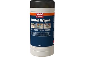 CASCO - Rengöringsservetter - Casco Brutal Wipes - 72 st | För snabb rengöring och borttagning av lim, färg, fett m.m. - Kan användas för rengöring av verktyg