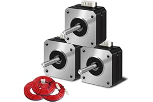 iMetrx Nema 17 Stepper Motor 3 Stück,42x23mm Pancake Motor 1.5A-3.8V 2 phase 4 wires 1.8 degrees with 1Meter cable for 3D Printer Motors